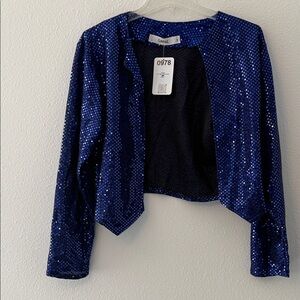 Source Unknown Blue Sequin Blazer
